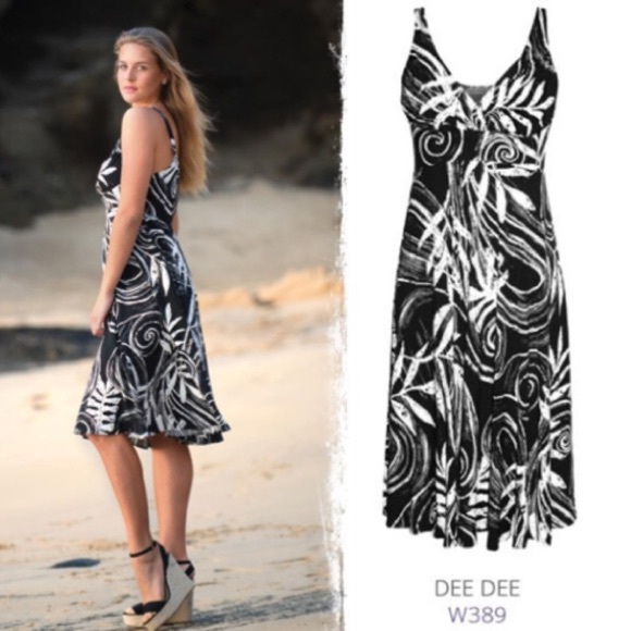 Jams World Vintage DEE DEE Sundress Black White Print - Picture 2 of 9